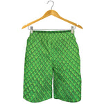 Green Python Snakeskin Print Men's Shorts