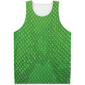 Green Python Snakeskin Print Men's Tank Top