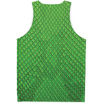 Green Python Snakeskin Print Men's Tank Top