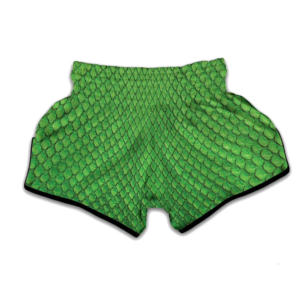 Green Python Snakeskin Print Muay Thai Boxing Shorts