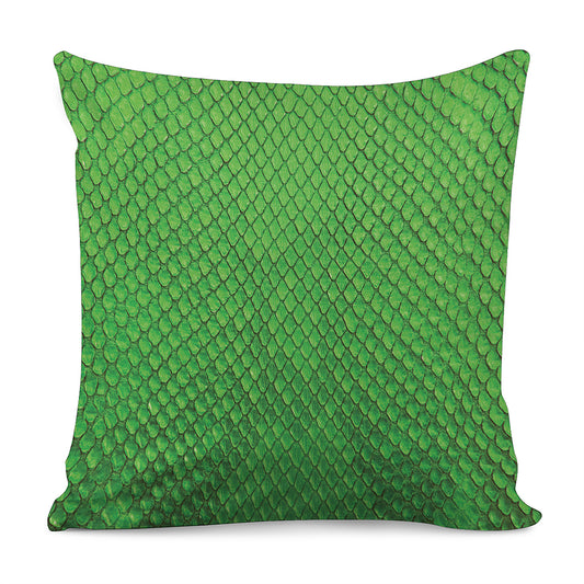 Green Python Snakeskin Print Pillow Cover