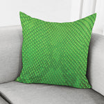 Green Python Snakeskin Print Pillow Cover