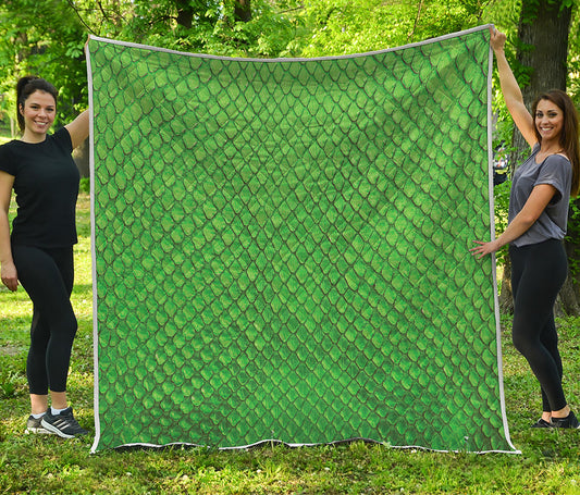 Green Python Snakeskin Print Quilt