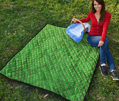 Green Python Snakeskin Print Quilt