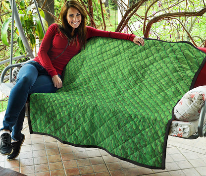 Green Python Snakeskin Print Quilt