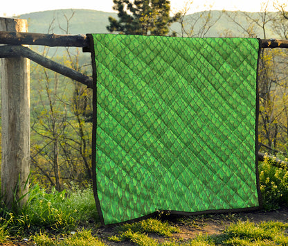Green Python Snakeskin Print Quilt