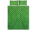 Green Python Snakeskin Print Quilt Bed Set