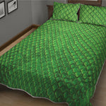 Green Python Snakeskin Print Quilt Bed Set