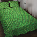 Green Python Snakeskin Print Quilt Bed Set