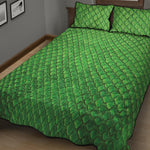 Green Python Snakeskin Print Quilt Bed Set
