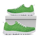 Green Python Snakeskin Print White Sneakers