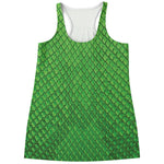 Green Python Snakeskin Print Women's Racerback Tank Top