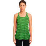 Green Python Snakeskin Print Women's Racerback Tank Top
