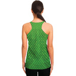 Green Python Snakeskin Print Women's Racerback Tank Top