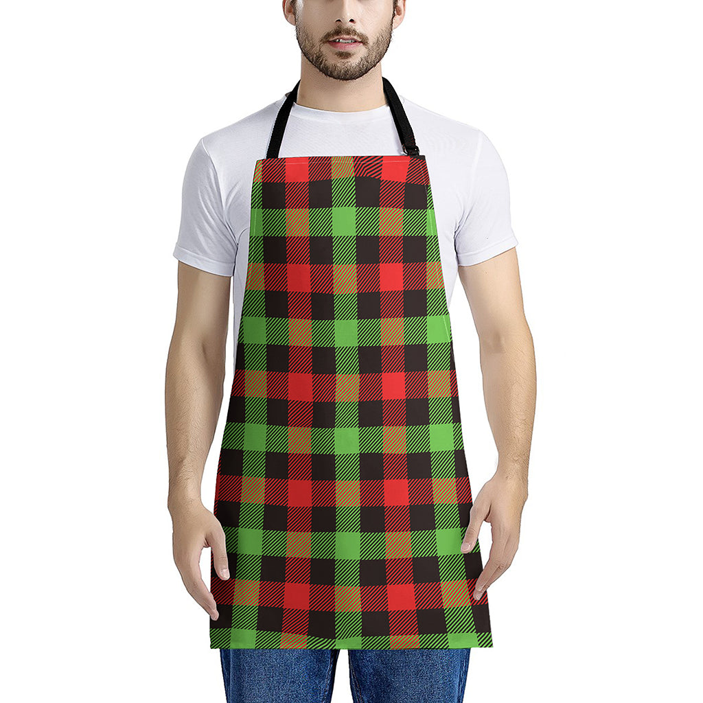 Green Red And Black Buffalo Plaid Print Apron