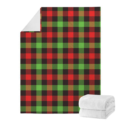 Green Red And Black Buffalo Plaid Print Blanket