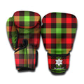 Green Red And Black Buffalo Plaid Print Boxing Gloves