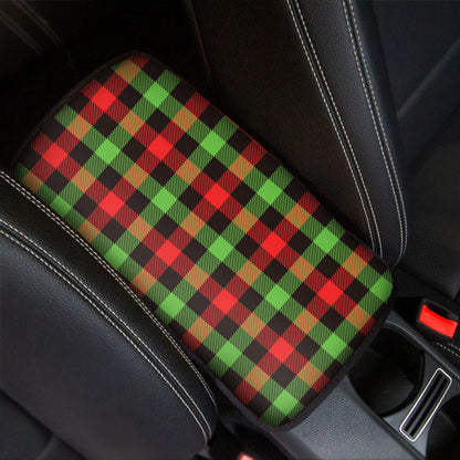 Green Red And Black Buffalo Plaid Print Car Center Console Cover