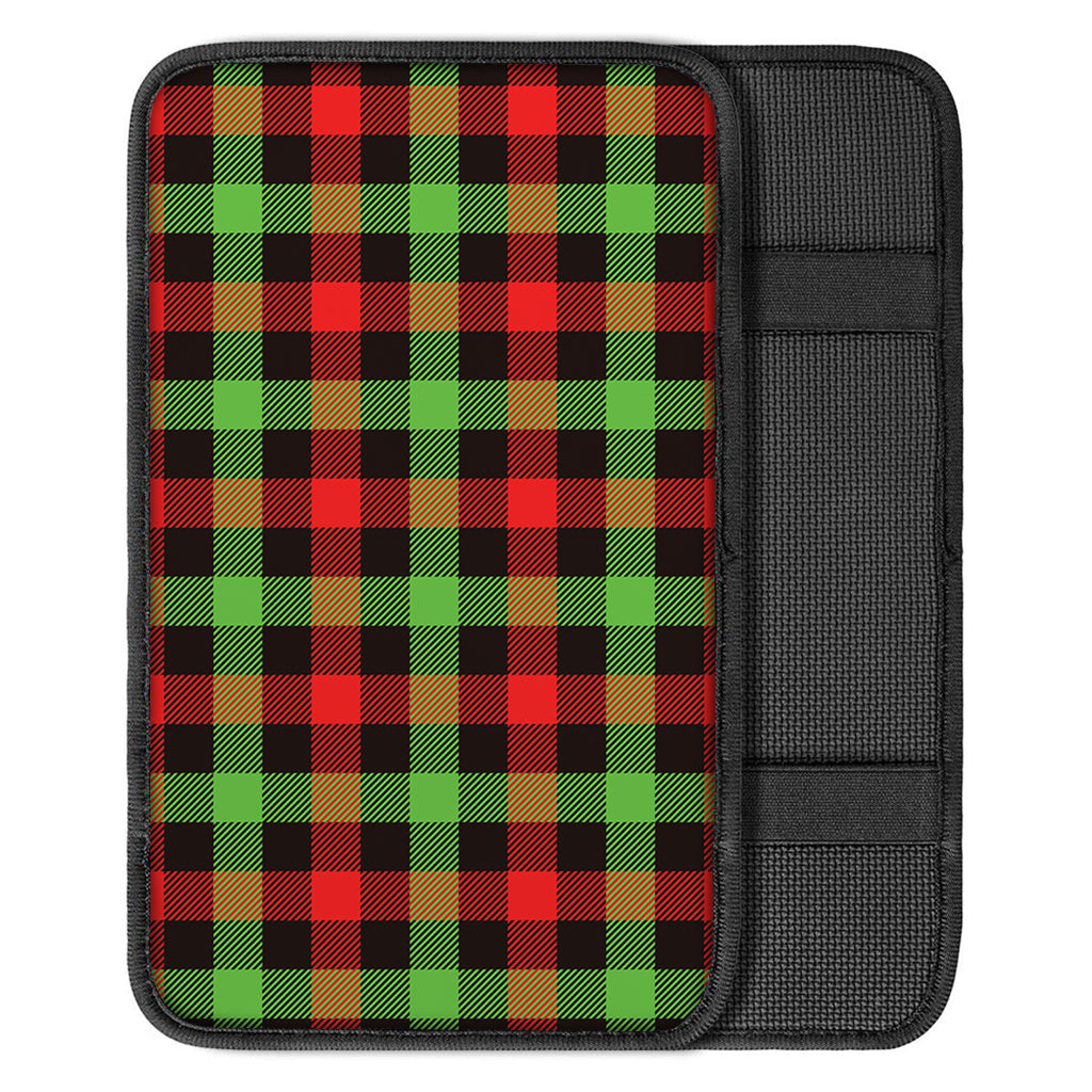 Green Red And Black Buffalo Plaid Print Car Center Console Cover
