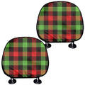 Green Red And Black Buffalo Plaid Print Car Headrest Covers