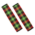 Green Red And Black Buffalo Plaid Print Car Seat Belt Covers