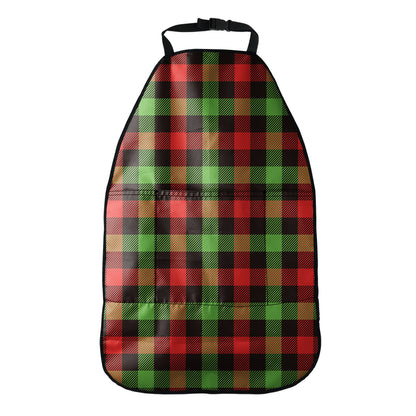 Green Red And Black Buffalo Plaid Print Car Seat Organizers