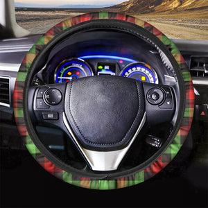 Green Red And Black Buffalo Plaid Print Car Steering Wheel Cover