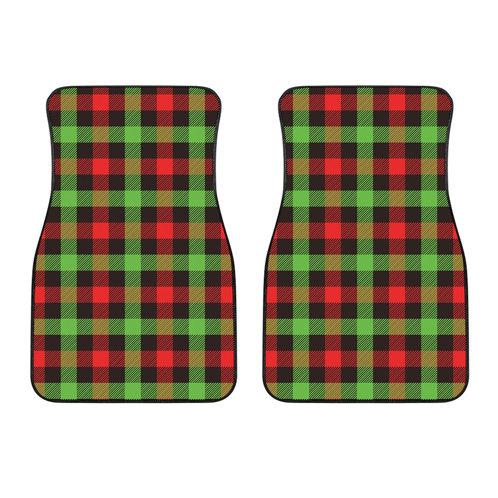 Green Red And Black Buffalo Plaid Print Front Car Floor Mats