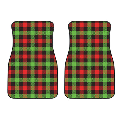 Green Red And Black Buffalo Plaid Print Front Car Floor Mats