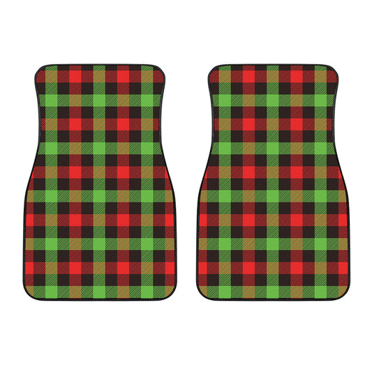 Green Red And Black Buffalo Plaid Print Front Car Floor Mats