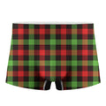 Green Red And Black Buffalo Plaid Print Men's Boxer Briefs