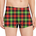 Green Red And Black Buffalo Plaid Print Men's Boxer Briefs