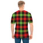 Green Red And Black Buffalo Plaid Print Men's T-Shirt