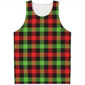 Green Red And Black Buffalo Plaid Print Men's Tank Top