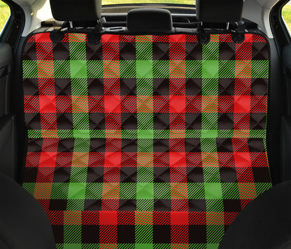 Green Red And Black Buffalo Plaid Print Pet Car Back Seat Cover