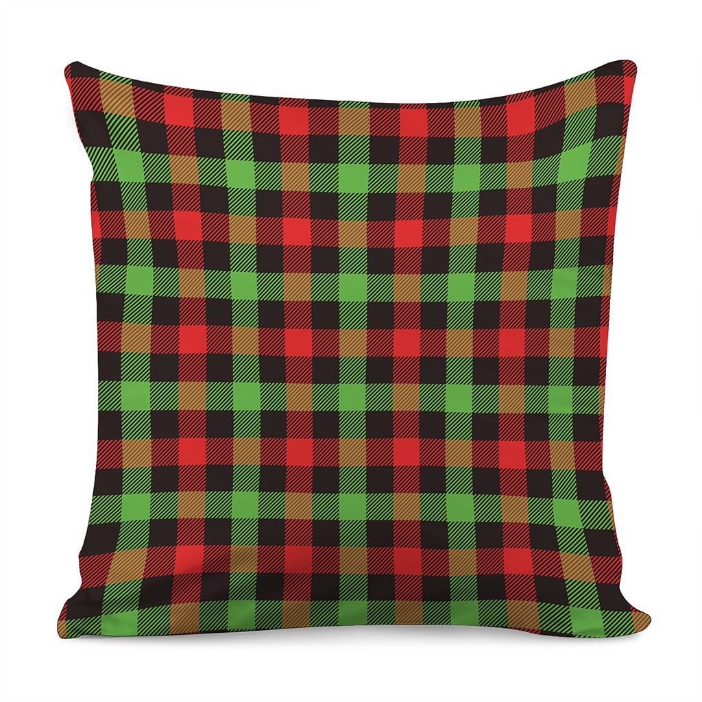 Green Red And Black Buffalo Plaid Print Pillow Cover