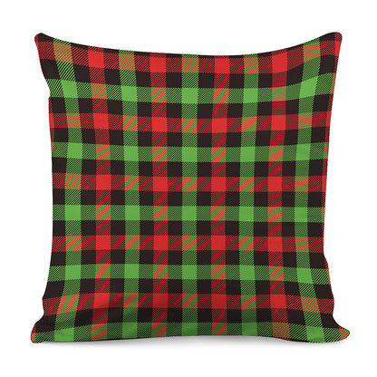 Green Red And Black Buffalo Plaid Print Pillow Cover