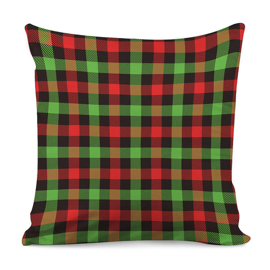 Green Red And Black Buffalo Plaid Print Pillow Cover