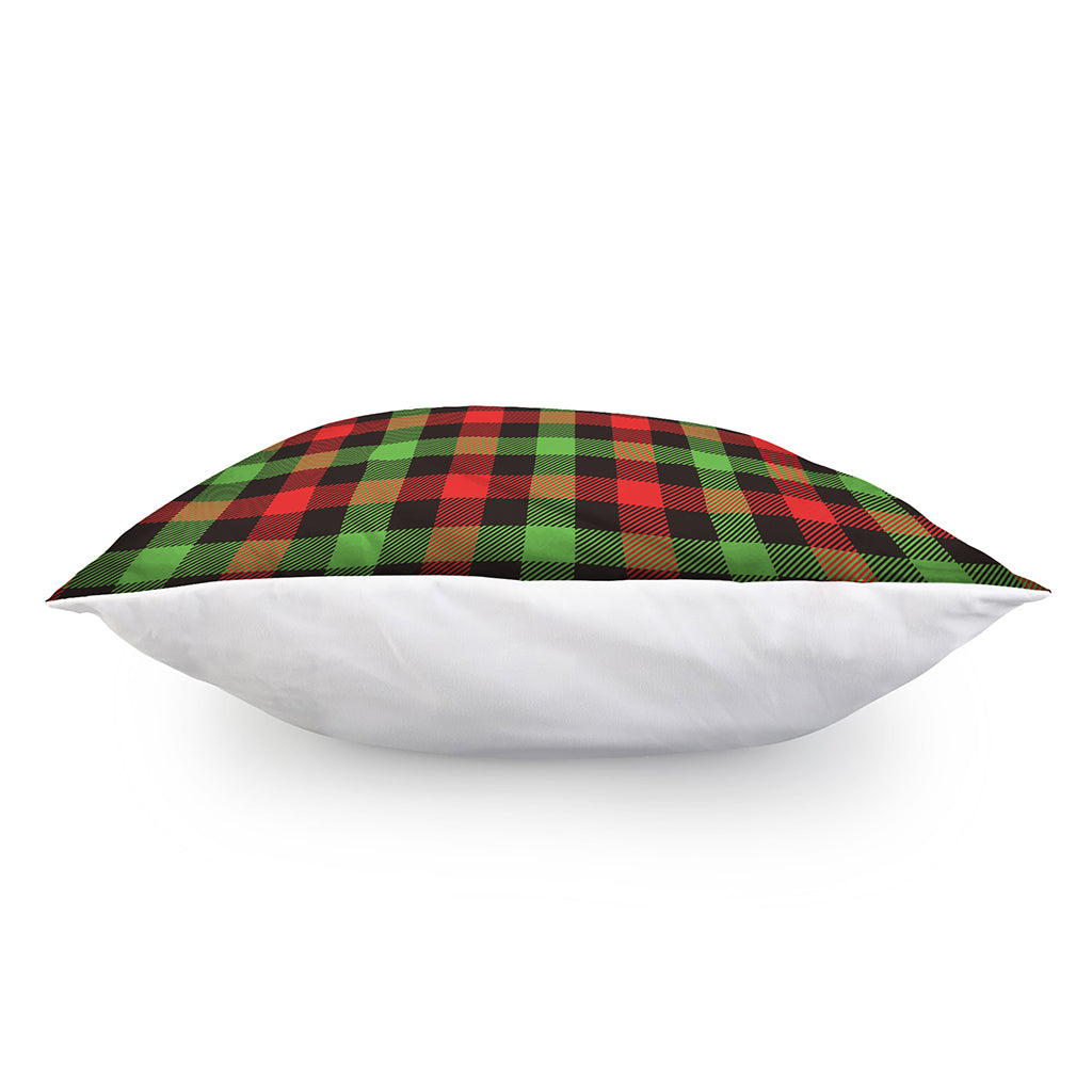 Green Red And Black Buffalo Plaid Print Pillow Cover