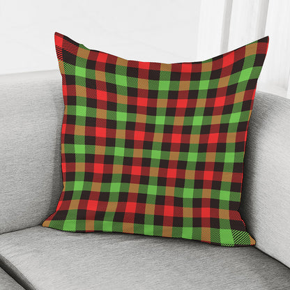 Green Red And Black Buffalo Plaid Print Pillow Cover