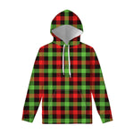 Green Red And Black Buffalo Plaid Print Pullover Hoodie