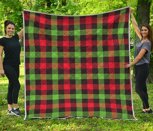 Green Red And Black Buffalo Plaid Print Quilt