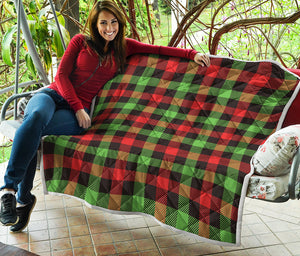 Green Red And Black Buffalo Plaid Print Quilt