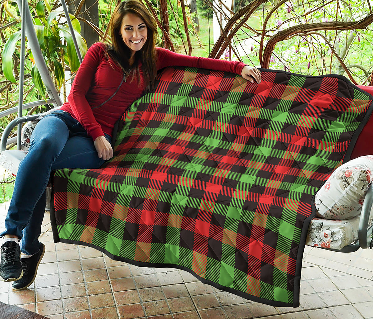 Green Red And Black Buffalo Plaid Print Quilt