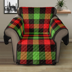 Green Red And Black Buffalo Plaid Print Recliner Protector