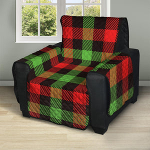 Green Red And Black Buffalo Plaid Print Recliner Protector