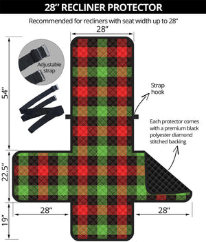 Green Red And Black Buffalo Plaid Print Recliner Protector