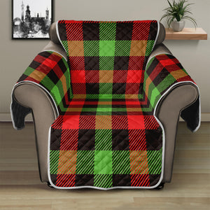 Green Red And Black Buffalo Plaid Print Recliner Protector