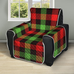 Green Red And Black Buffalo Plaid Print Recliner Protector