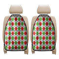 Green Red And White Argyle Pattern Print Car Seat Organizers